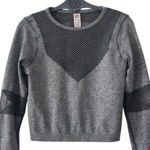 JoyLab Heathered Gray Mesh‎ Workout Athletic Top XL